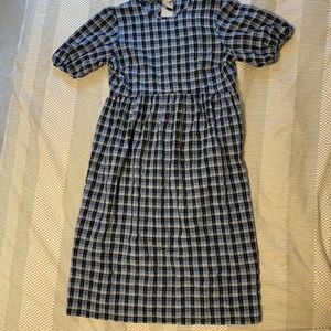 ASOS Blue Plaid Midi Dress